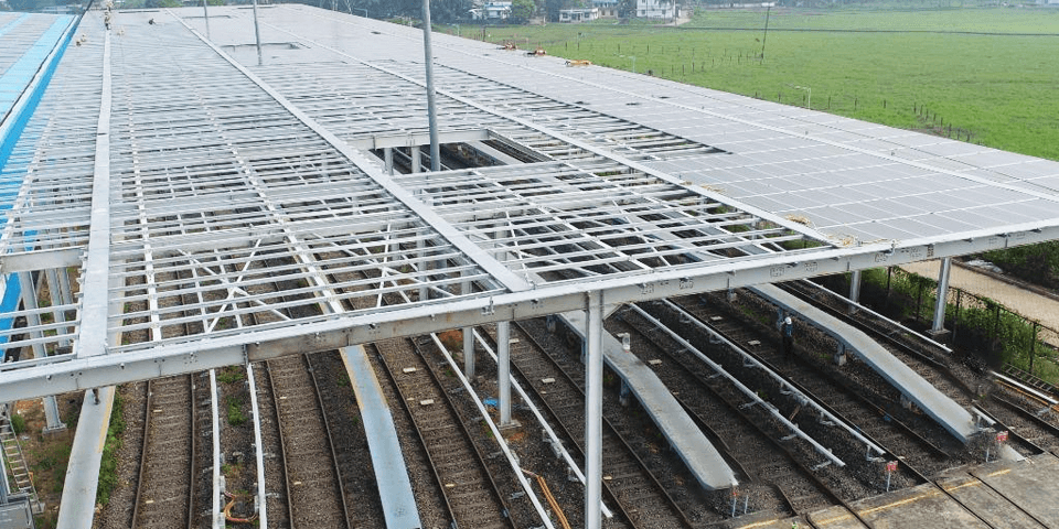 Solar Structure Installation at Kochi Metro Rail Ltd