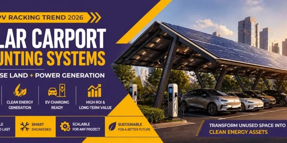 Solar carport mounting systems with EV charging and dual-use land for clean energy generation in 2026