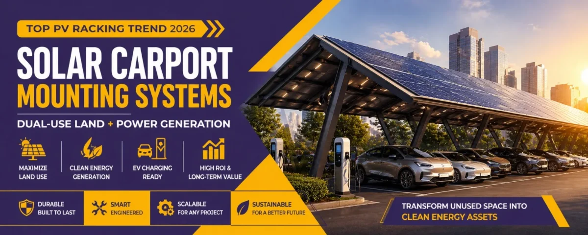 Solar carport mounting systems with EV charging and dual-use land for clean energy generation in 2026