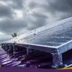 Solar mounting structure with waterproof installation during monsoon.